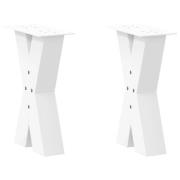 vidaXL Soffbordsben X-formade 2 st vita 38x(42-43) cm stål