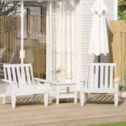 vidaXL Adirondackstolar 2 st vit 75x77x77 cm massiv furu