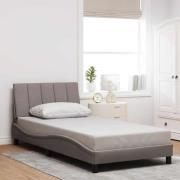 vidaXL Bed Frame without Mattress "Hanko" Taupe 100x200 cm Fabric