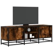 vidaXL Tv-bänk rökfärgad ek 120x35x41 cm konstruerat trä och metall