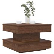 vidaXL Soffbord 360 grader vridbart brun ek 50x50x34,5 cm