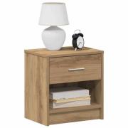vidaXL Sängbord 2 st med låda artisan ek 39x28x41 cm