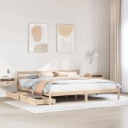 vidaXL Sängram utan madrass 200x200 cm massiv furu