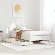 vidaXL Sängram utan madrass vit 75x190 cm massiv furu