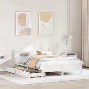 vidaXL Sängram utan madrass vit 150x200 cm massiv furu