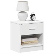vidaXL Sängbord med låda vit 39x28x41 cm