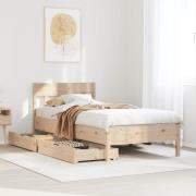 vidaXL Sängram utan madrass 100x200 cm massiv furu