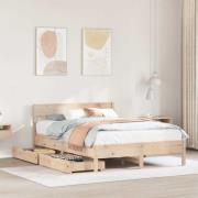 vidaXL Sängram utan madrass 140x200 cm massiv furu