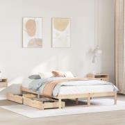 vidaXL Sängram utan madrass 160x200 cm massiv furu