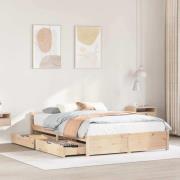 vidaXL Sängram utan madrass 140x200 cm massiv furu