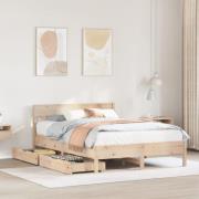 vidaXL Sängram utan madrass 150x200 cm massiv furu