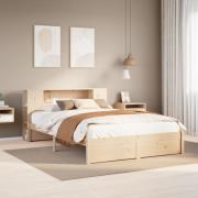 vidaXL Säng med bokhylla utan madrass 120x190 cm massiv furu