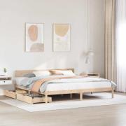 vidaXL Sängram utan madrass 200x200 cm massiv furu