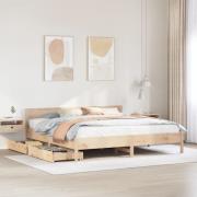 vidaXL Sängram utan madrass 200x200 cm massiv furu