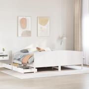 vidaXL Sängram utan madrass vit 180x200 cm massiv furu