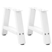 vidaXL Soffbordsben A-formade 2 st vita 40x(30-31) cm stål