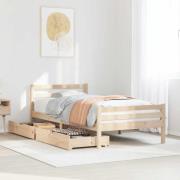 vidaXL Sängram utan madrass 75x190 cm massiv furu