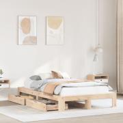 vidaXL Sängram utan madrass 120x200 cm massiv furu