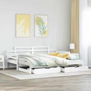 vidaXL Dagbädd utdragbar med lådor utan madrass vit 80x200 cm