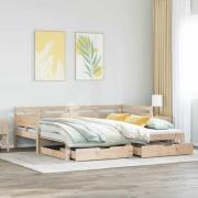 vidaXL Dagbädd utdragbar med lådor utan madrass 90x190 cm