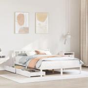 vidaXL Sängram utan madrass vit 160x200 cm massiv furu