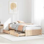 vidaXL Sängram utan madrass 90x190 cm massiv furu