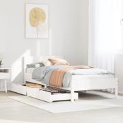 vidaXL Sängram utan madrass vit 90x190 cm massiv furu