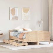 vidaXL Sängram utan madrass 120x190 cm massiv furu