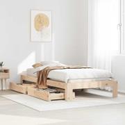 vidaXL Sängram utan madrass 100x200 cm massiv furu