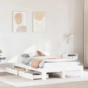 vidaXL Sängram utan madrass vit 120x190 cm massiv furu