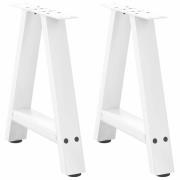 vidaXL Soffbordsben A-formade 2 st vita 38x(42-43) cm stål