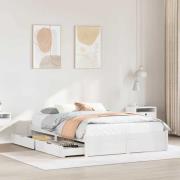 vidaXL Sängram utan madrass vit 120x200 cm massiv furu