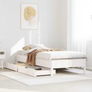 vidaXL Sängram utan madrass vit 90x190 cm massiv furu