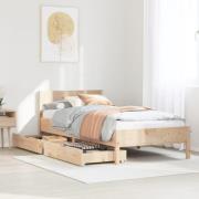 vidaXL Sängram utan madrass 90x200 cm massiv furu