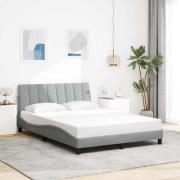 vidaXL Bed Frame without Mattress "Hanko" Light Grey 140x200 cm Fabric