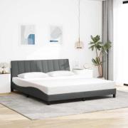 vidaXL Bed Frame without Mattress "Hanko" Dark Grey 180x200 cm Fabric