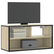 vidaXL Tv-bänk sonoma-ek 80x31x39,5 cm konstruerat trä och metall
