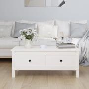 vidaXL Soffbord vit 100x50x40 cm massiv furu