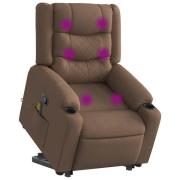 vidaXL Massagefåtölj med uppresningshjälp brun tyg