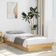 vidaXL Sängram utan madrass 75x190 cm massiv ek