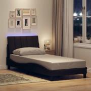vidaXL Bed Frame without Mattress "Hanko" Dark Brown 90x200cm Fabric