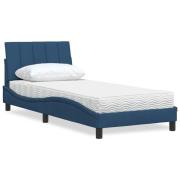 vidaXL Bed with Mattress "Hanko" Blue 80x200 cm Fabric