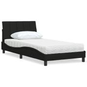 vidaXL Bed with Mattress "Hanko" Black 100x200 cm Fabric
