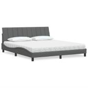 vidaXL Bed with Mattress "Hanko" Dark Grey 180x200 cm Fabric