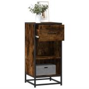 vidaXL Skänk rökfärgad ek 35,5x35x76 cm konstruerat trä och metall