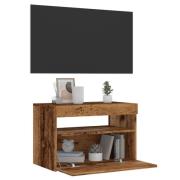vidaXL TV-bänk med LED-lampor åldrat trä 60x35x40 cm konstruerat trä