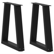 vidaXL Matbordsben V-formade 2 st svart 28x(42-43,3) cm stål