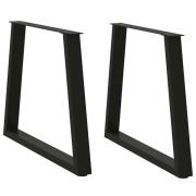 vidaXL Matbordsben V-formade 2 st svarta 70x(72-73,3) cm stål