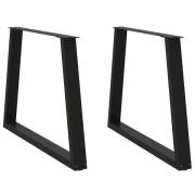 vidaXL Matbordsben V-formade 2 st svarta 90x(72-73,3) cm stål