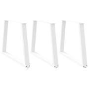 vidaXL Matbordsben V-formade 3 st vit 100x(72-73,3) cm stål